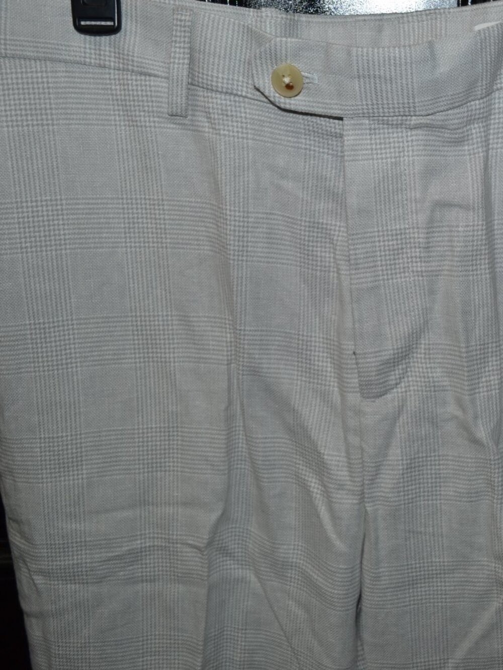 Men's -Tailored-Fit, Linen-Blend Plaid Suit Trouser from Banana Republic